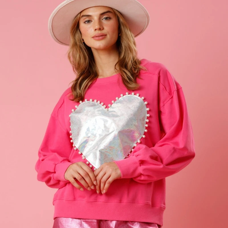 Variant image for Damen-Strickpullover, mit Herz, Applikation, dickes Material-6