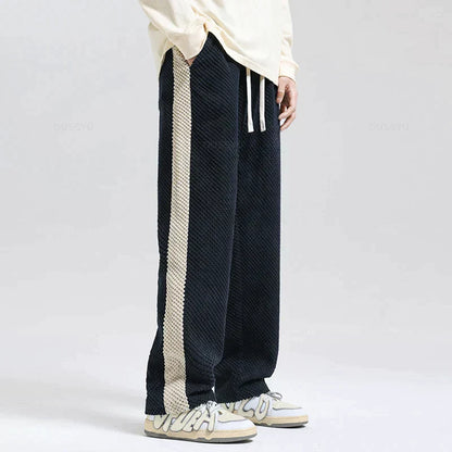 Herren-Kordelhose, Waffelstrick, verstellbarer Taille, Polyester 6