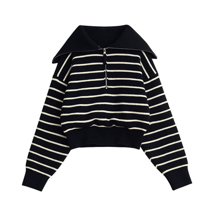 Damen-Pullover, halber Reißverschluss, moderner Stoff 3