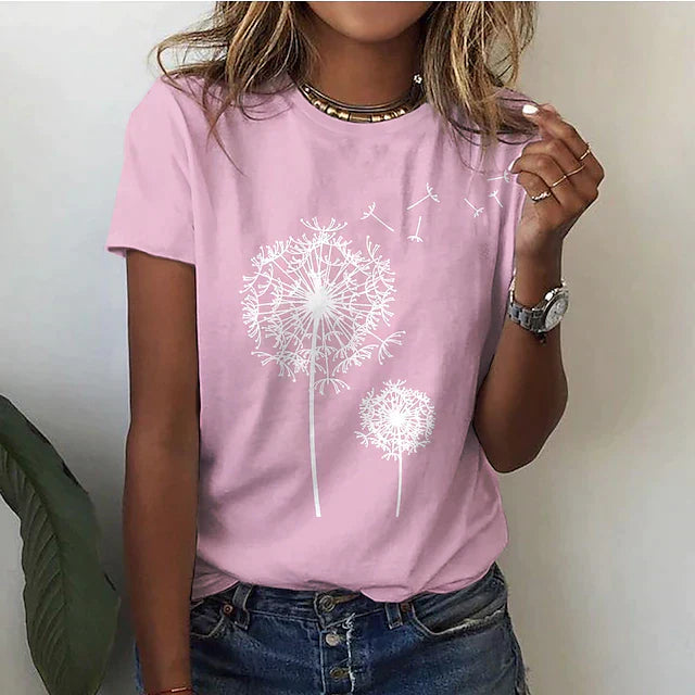 Damen-T-Shirt, runder Halsausschnitt, elegantes hochwertiges Material-4