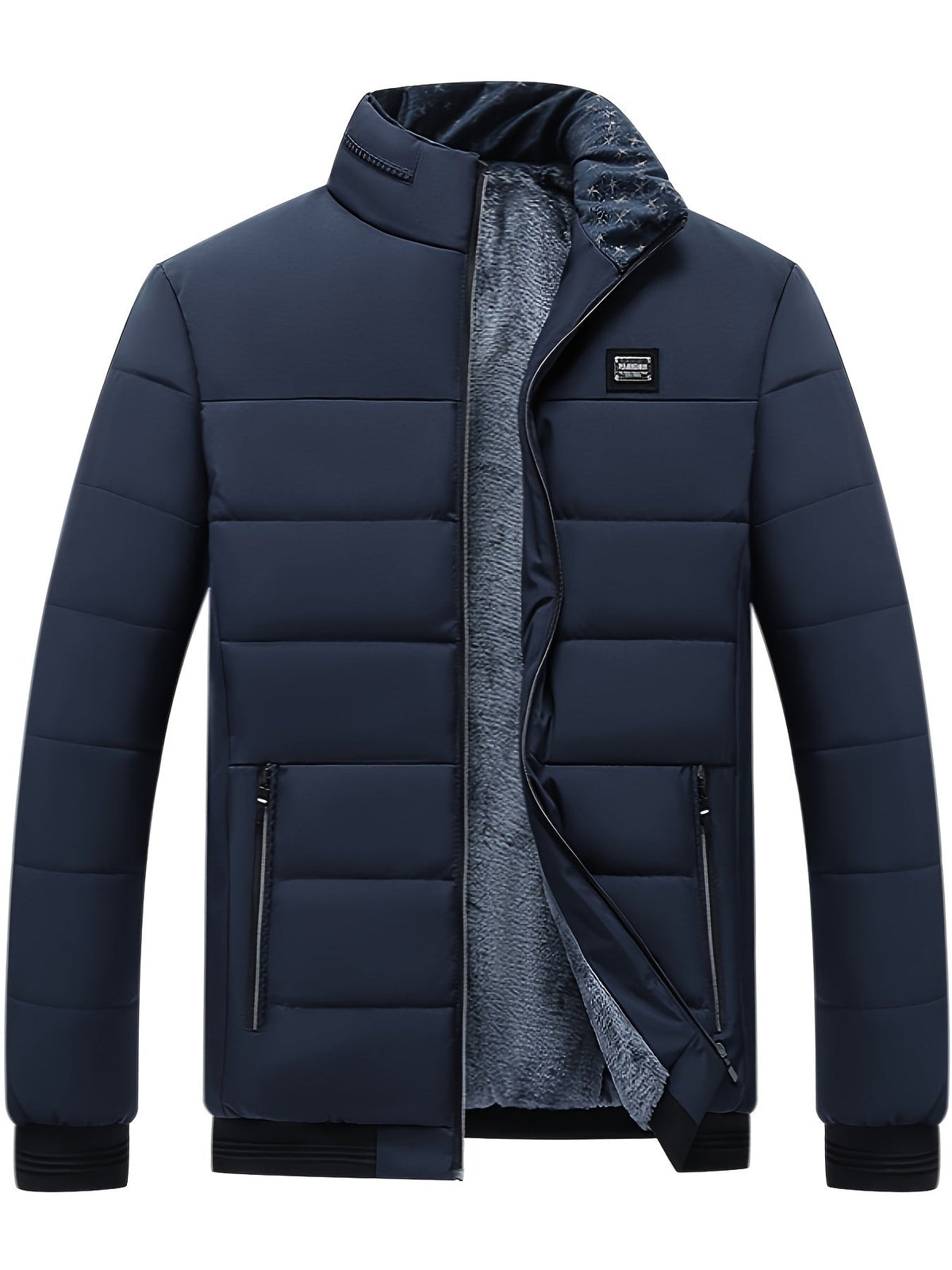 Variantenbild für gesteppte Herrenjacke im urbanen Stil mit Stehkragen aus Polyester und Baumwolle-9