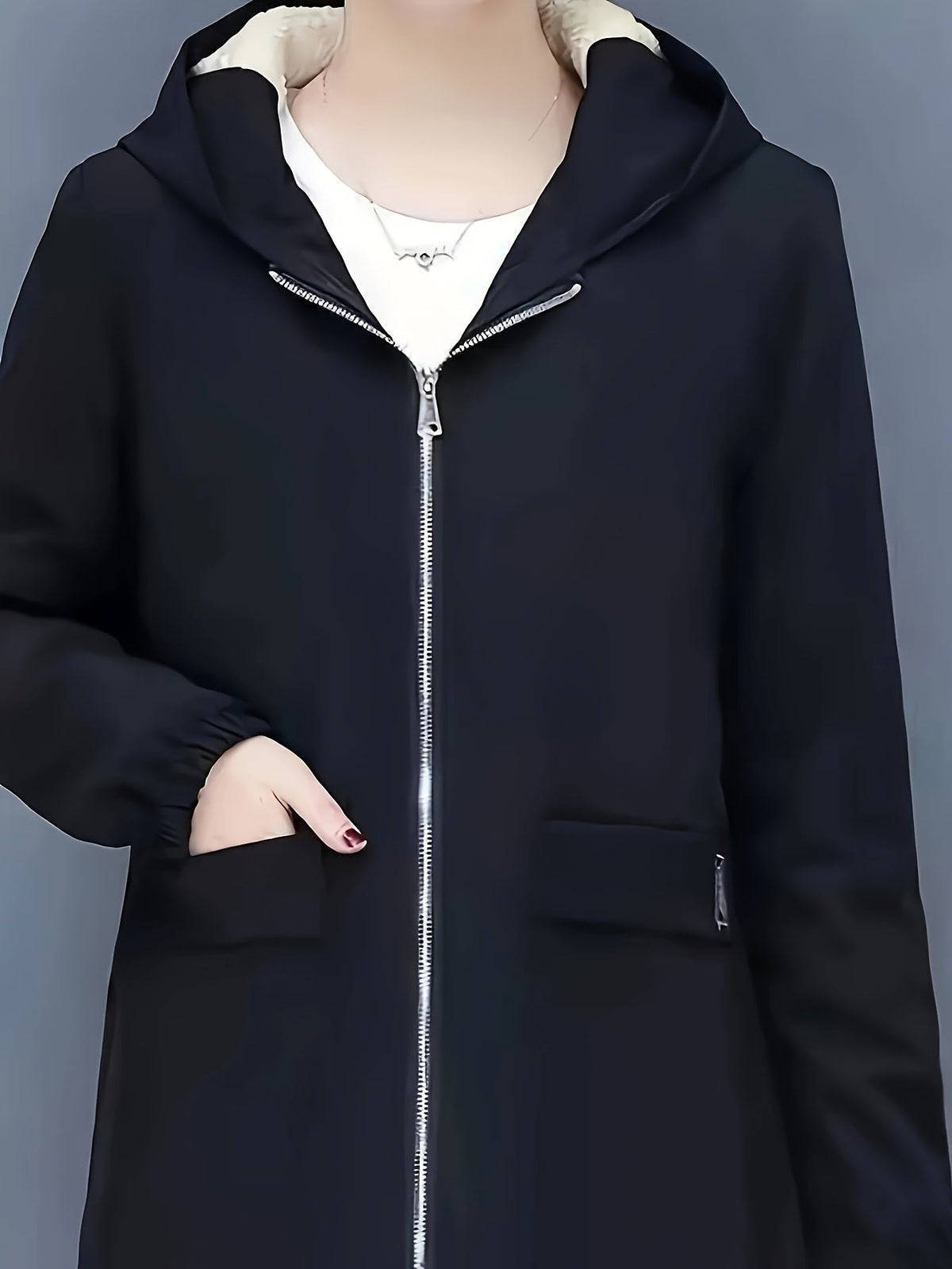 Damen-Fleecejacke, kurz, modernes Design, Winter-3