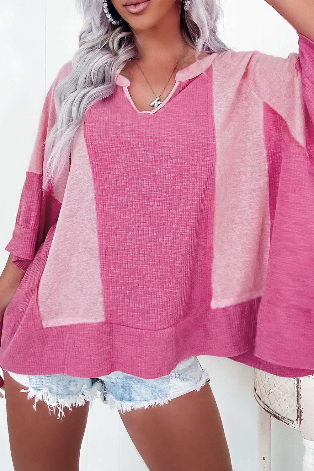 Variant image for Damen-Top, Struktur mit, 3/4-Ärmel, aus Polyester-5
