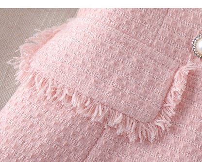 Damen-Tweedmantel, klassischer Stil, Polyester-4