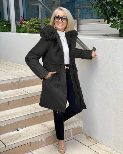 Damen-Lange Winterjacke, Oversized, Hochwertiges Material-1