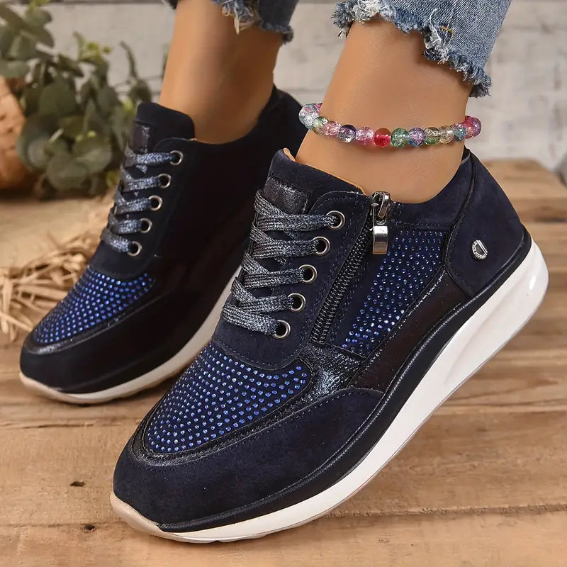Damen-Sneakers, Wedge, glänzendes PU-Leder-3