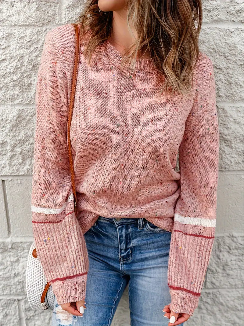 Variant image for Herren Strickpullover mit Rundhalsausschnitt Marmorierung Weicher Stoff-1