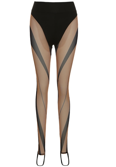 Damen-Leggings, hohe Taille, Stretch, Polyester, Elasthan, knöchellang-4