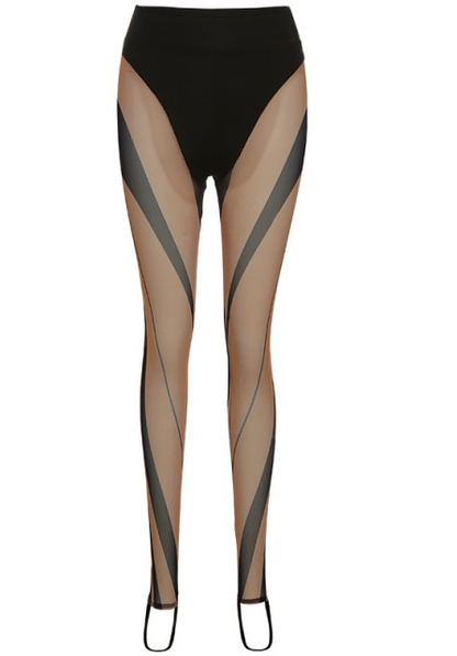 Damen-Leggings, hohe Taille, Stretch, Polyester, Elasthan, knöchellang-4