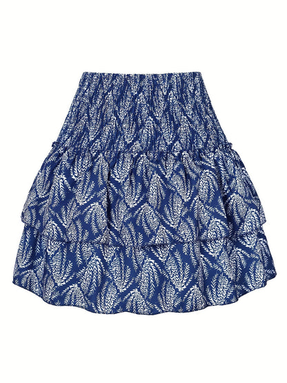 Variant image for Damen-Rock, Casual, Kapsel-Saum, Polyester, tropisches Muster-6
