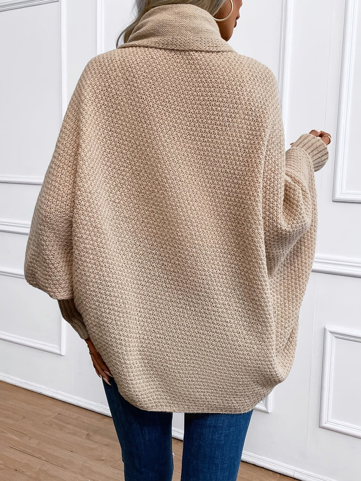 Damen-Fledermausärmel-Top, Strickjacke, weiches Material-2