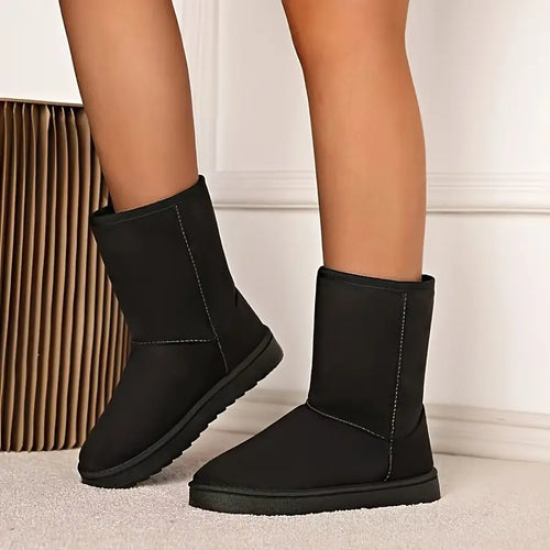 Gefütterte Damen-Winterstiefel, Slip-On, wasserbeständig, mit Fleecefutter-1