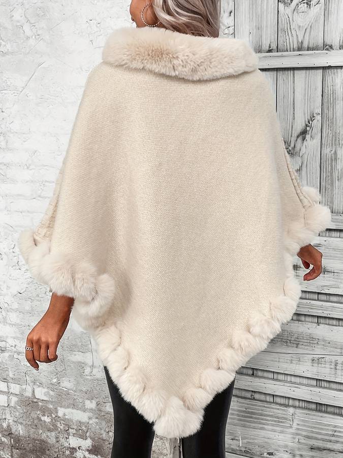 Damen-Poncho, fließendes Design, weicher Stoff-6