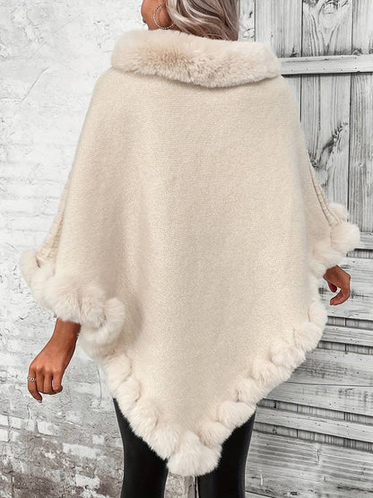Damen-Poncho, fließendes Design, weicher Stoff-6