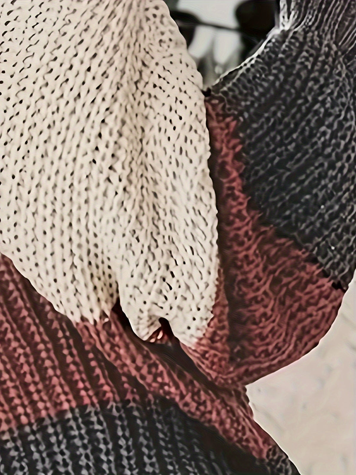 Damen-Pullover, Oversized langärmelige Baumwolle-5