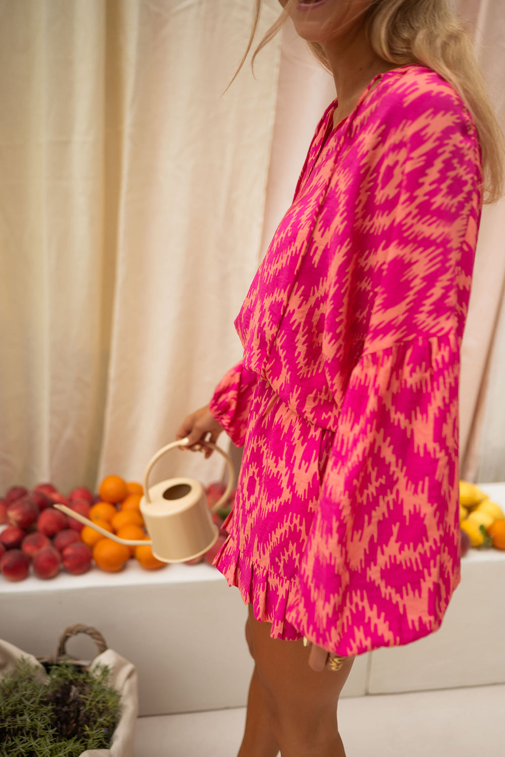 Damen-Top mit Aztekenmuster und Rüschen – Rosa, Loose Fit, weicher und atmungsaktiver Stoff 4