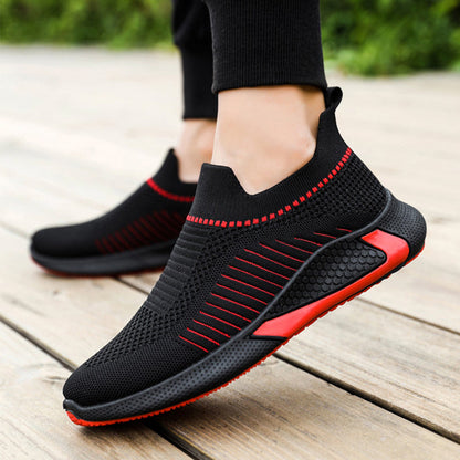 Herren-Sneakers, sportlich, Slip-On, gestricktes Obermaterial, Material-5