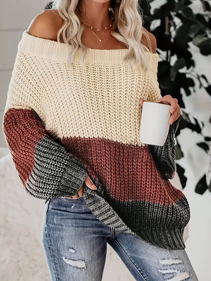 Damen-Pullover, Oversized langärmelige Baumwolle-2