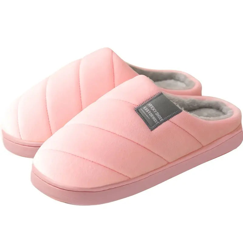 Unisex Pantoffeln aus weichem Plüsch mit rutschfester Sohle-4