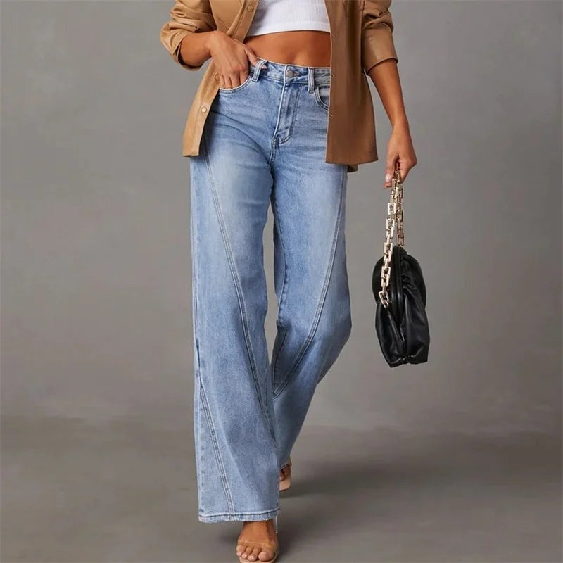 Damen-Jeans mit hoher Taille Lässig Denim Qualität 4