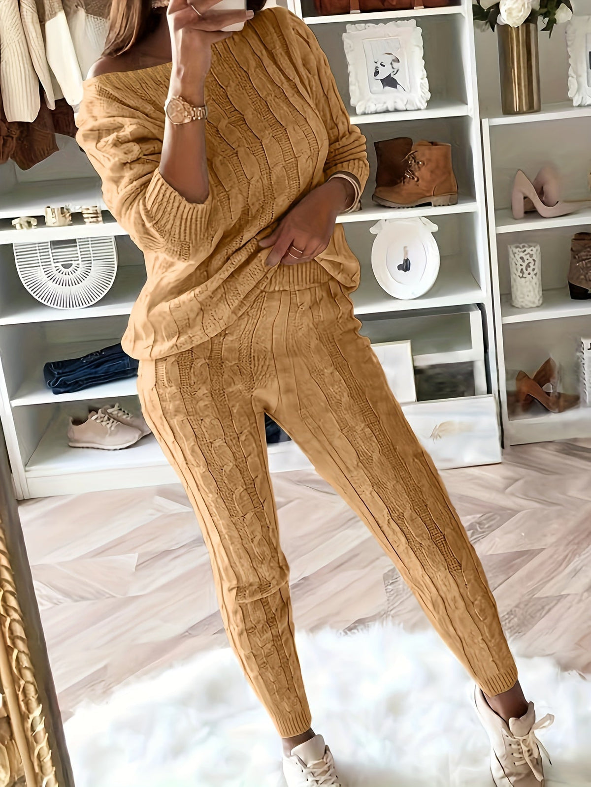 Variant image for Damen-Loungewear-Set, Sweatshirt und Hose aus weichem Polyester-6