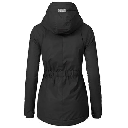 Winterjacke Damen Gesteppt mit Kapuze Polyester-2