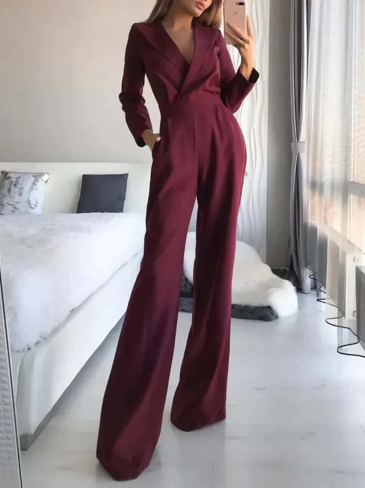 Damen-Jumpsuit, breit, Beine, modern, hochwertiger Stoff-2