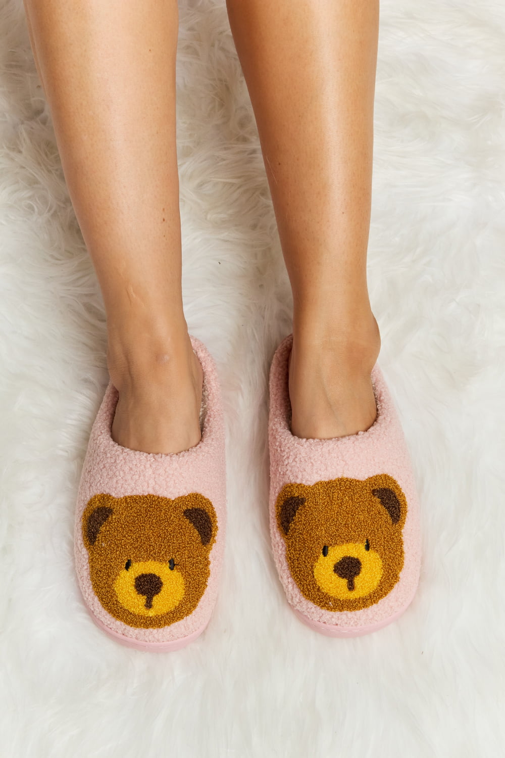 Damen-Pantoffeln, Teddybärmotiv, Winter-Plüsch, flauschiges Design-3