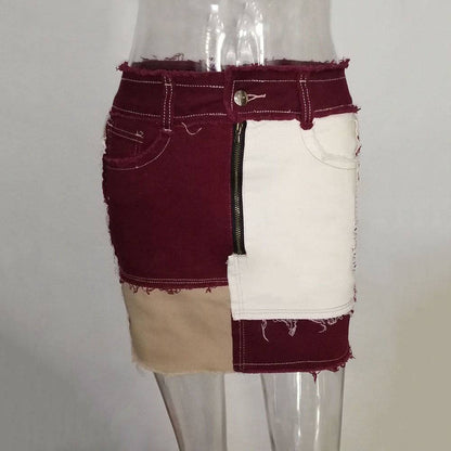 Mini-Jeansrock für Damen in A-Linienform aus Baumwolle und Spandex – bequemes und zeitloses Design mit Taschen 3
