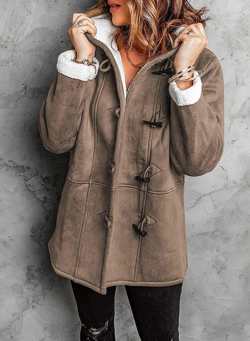 Variant image for Lange Strickjacke Damen mit Kapuze Kaschmir Lässige Passform-73