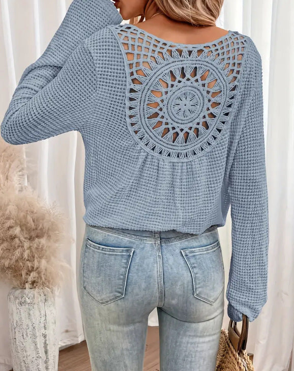Damen-Hemd, lang, lässig, Polyester-3