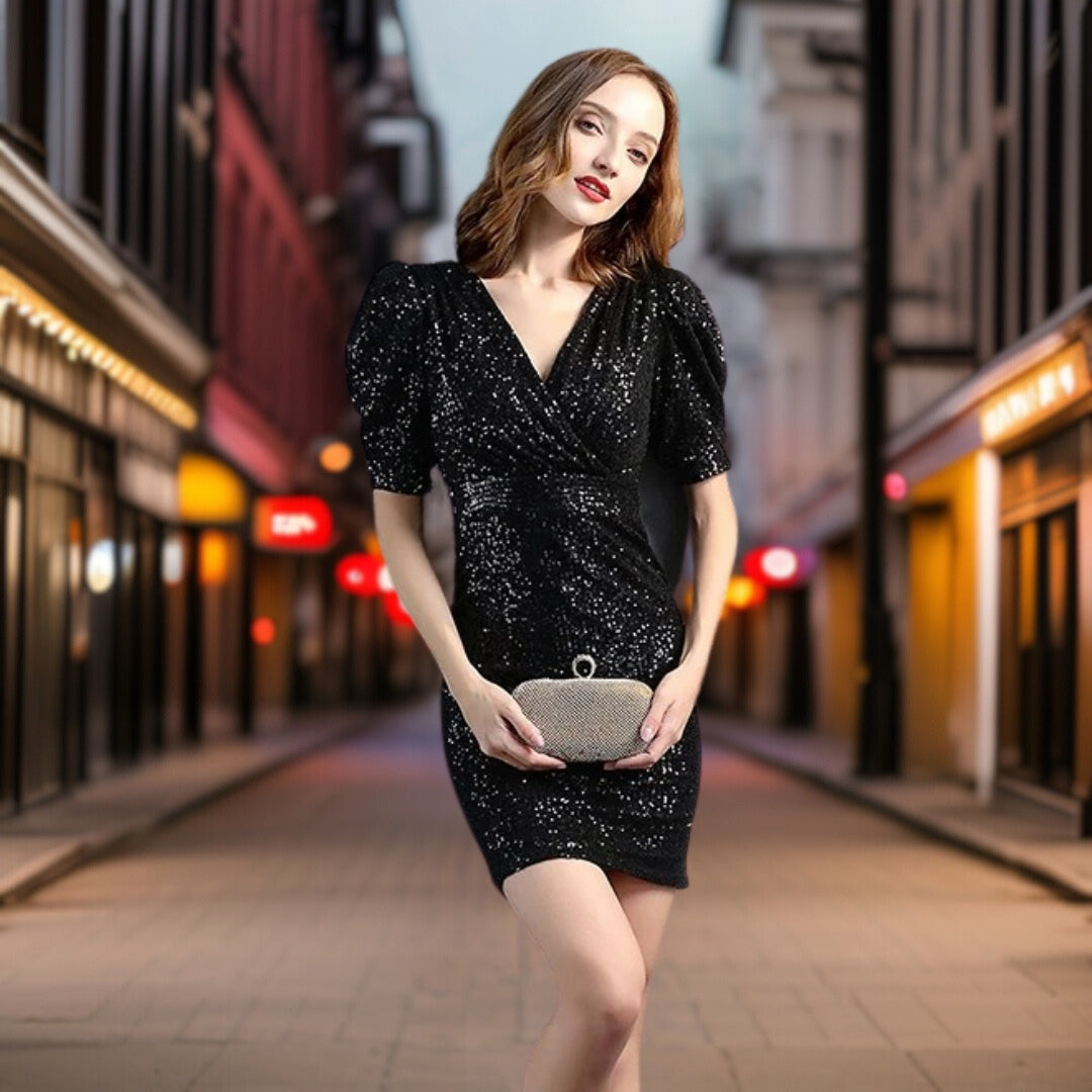 Damen Cocktailkleid Elegantes Design Hochwertiger Stoff 3