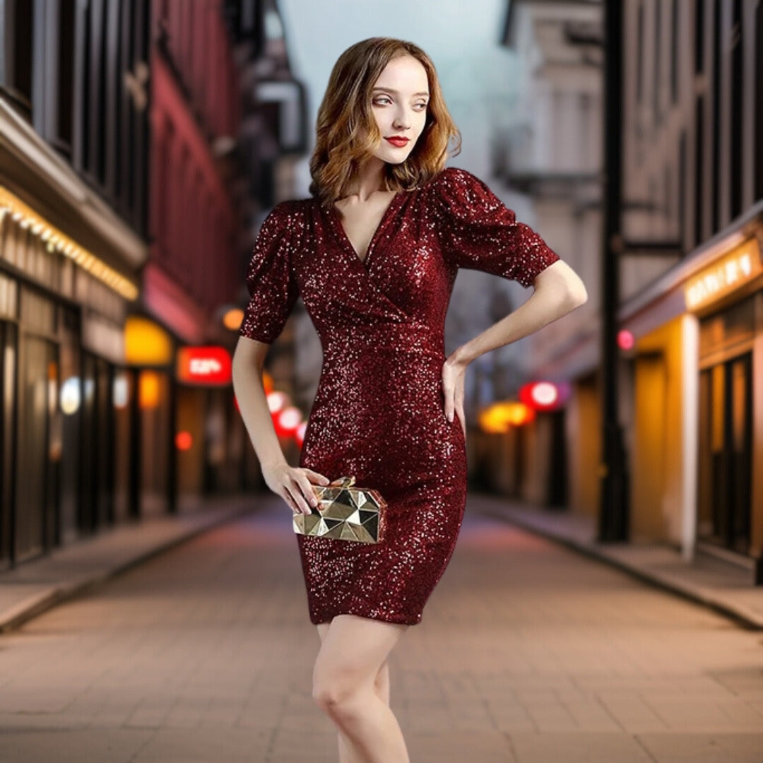 Damen Cocktailkleid Elegantes Design Hochwertiger Stoff 5