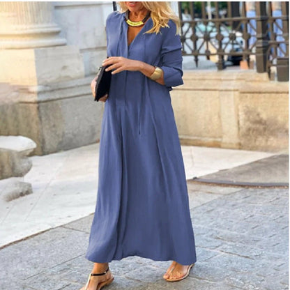 Langes Kleid aus weichem Stoff mit zeitloser Eleganz für Hochzeiten und formelle Anlässe – Schmeichelhafte Passform in den Größen S, M, L, XL 3