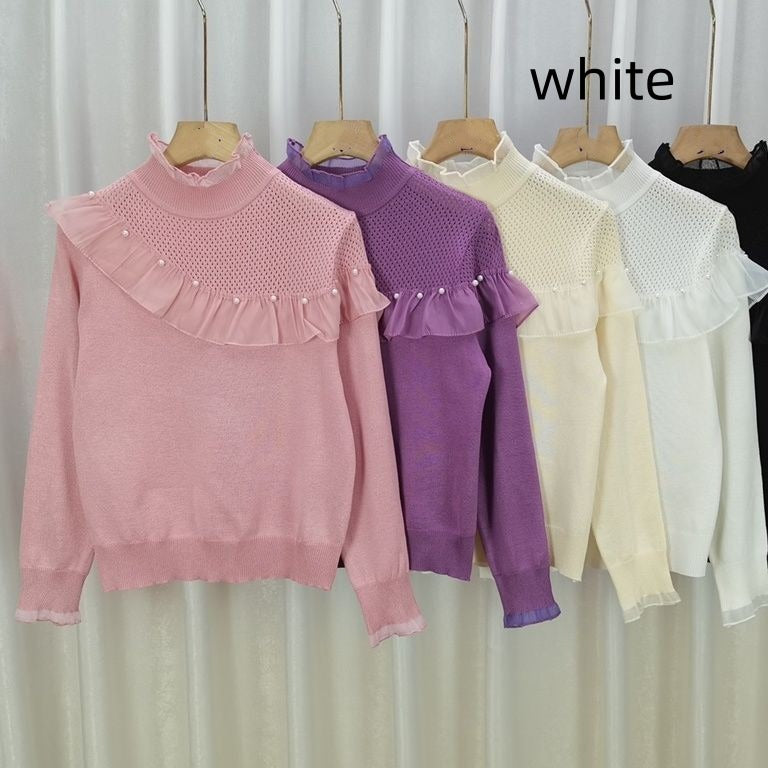 Variant image for Damenpullover mit Perldekoration Weiches Textil-5