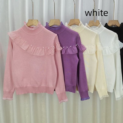 Variant image for Damenpullover mit Perldekoration Weiches Textil-5