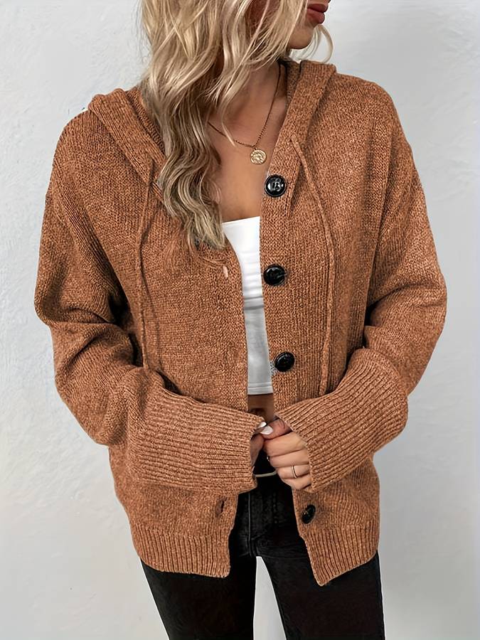 Variant image for Damen-Hoodie Knopfverschluss Bequeme Baumwolle-17