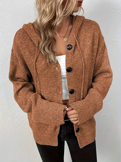 Variant image for Damen-Hoodie Knopfverschluss Bequeme Baumwolle-17