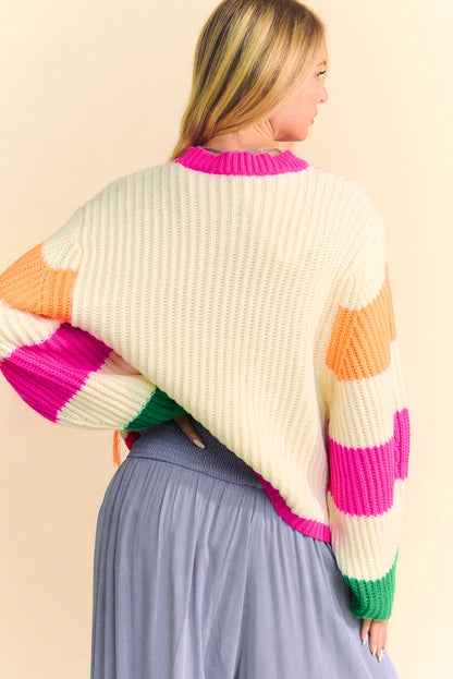 Damen-Strickpullover, Farbblock, weich, atmungsaktive Qualität-2
