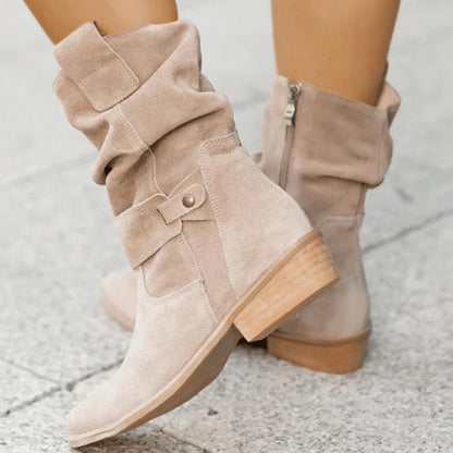Damen-Stiefel, WildLeder, zeitloses Design, hohe Qualität, bequeme Passform-1