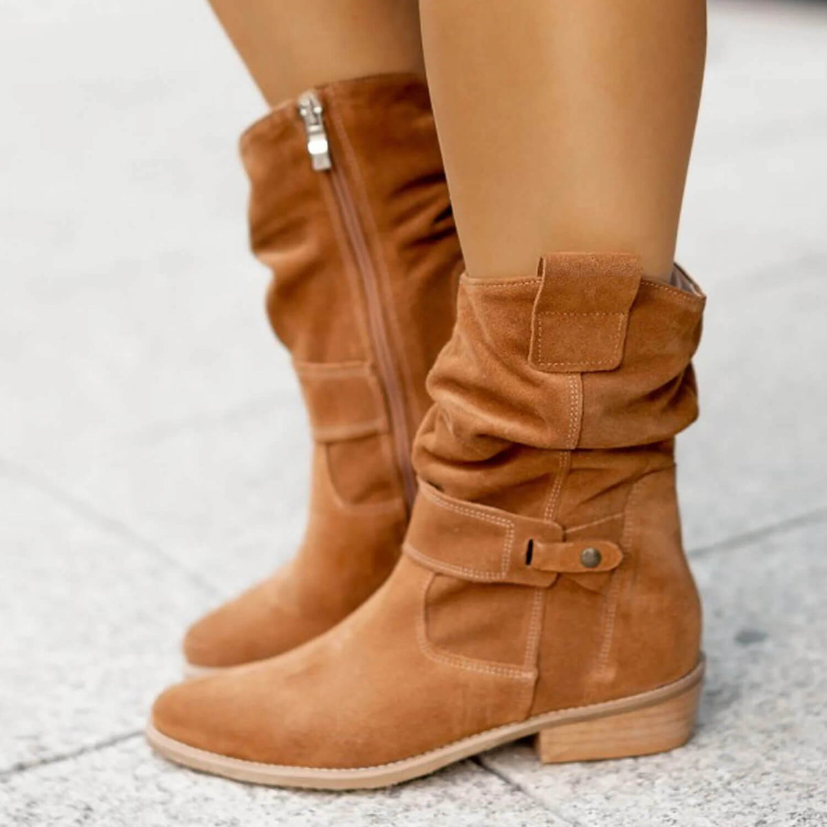 Damen-Stiefel, WildLeder, zeitloses Design, hohe Qualität, bequeme Passform-4
