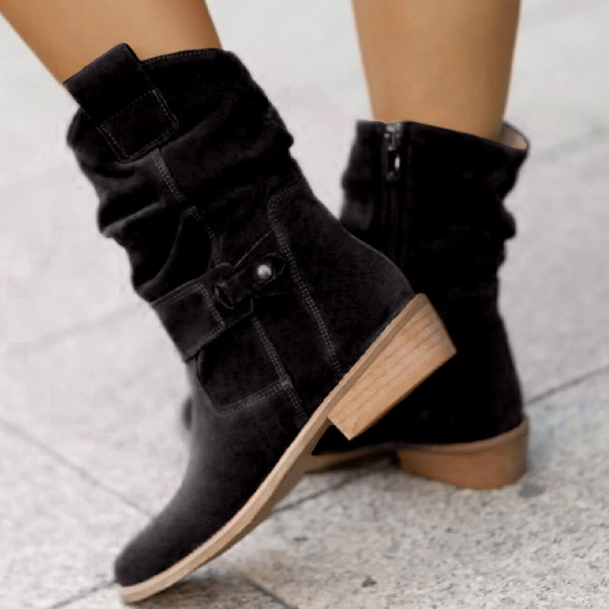 Damen-Stiefel, WildLeder, zeitloses Design, hohe Qualität, bequeme Passform-5