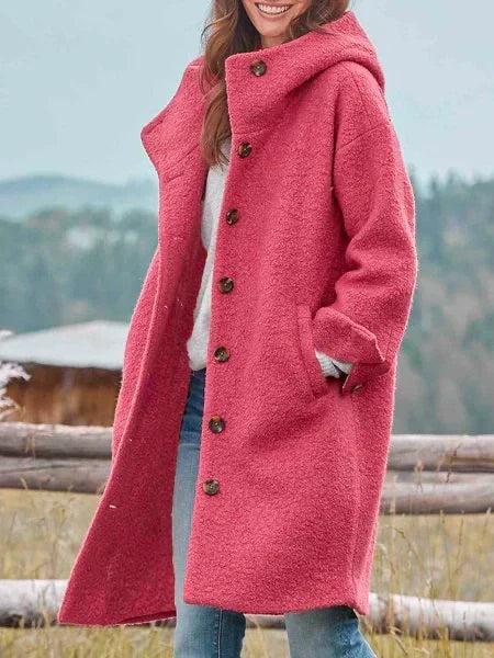 Damen-Mantel Lang Ärmel Bio-Baumwolle Elegant Loose Fit 11