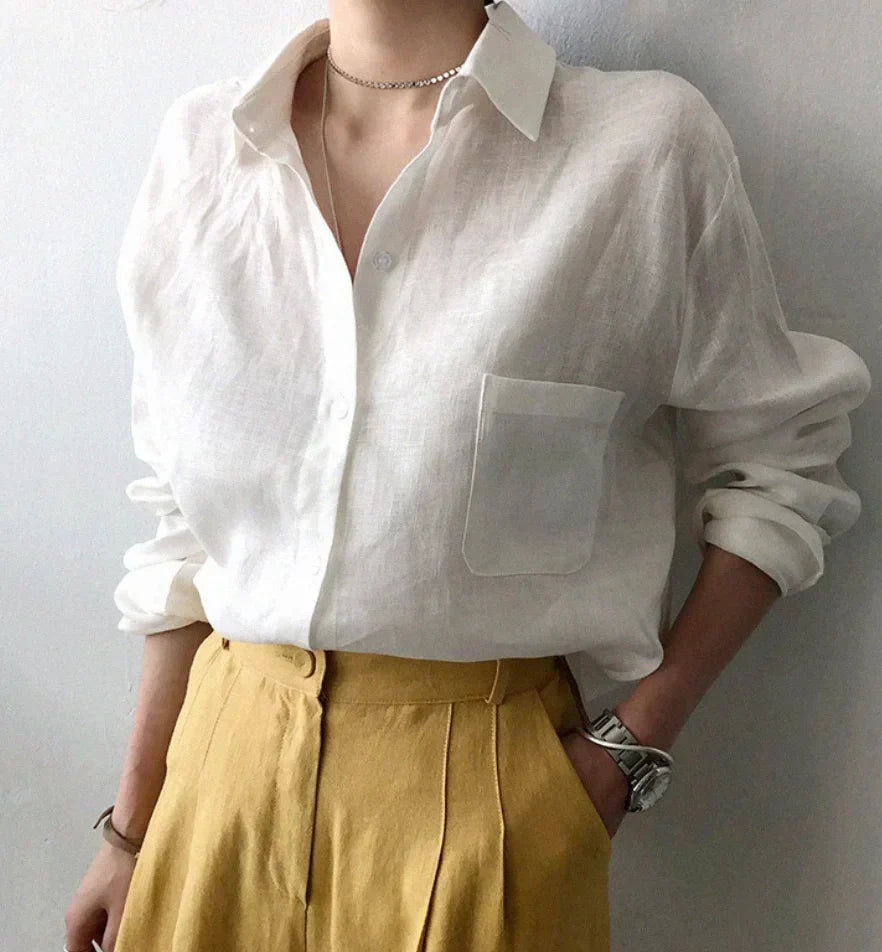Damen-Freizeitbluse aus 100% Leinen – zeitloses Design, weich und atmungsaktiv, erhältlich in den Größen S-XXL 4