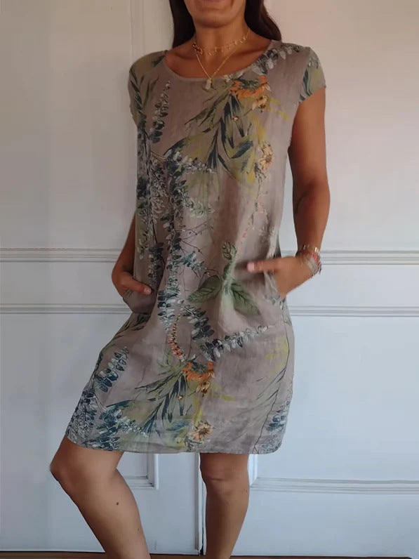 Schöne Damenkleider, lässige Baumwolle, mittlere Taille-2