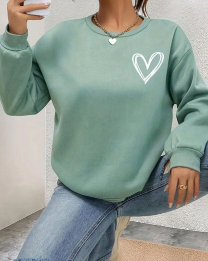 Damenpullover Herzmotiv Weiches Material Entspannter Stil 4