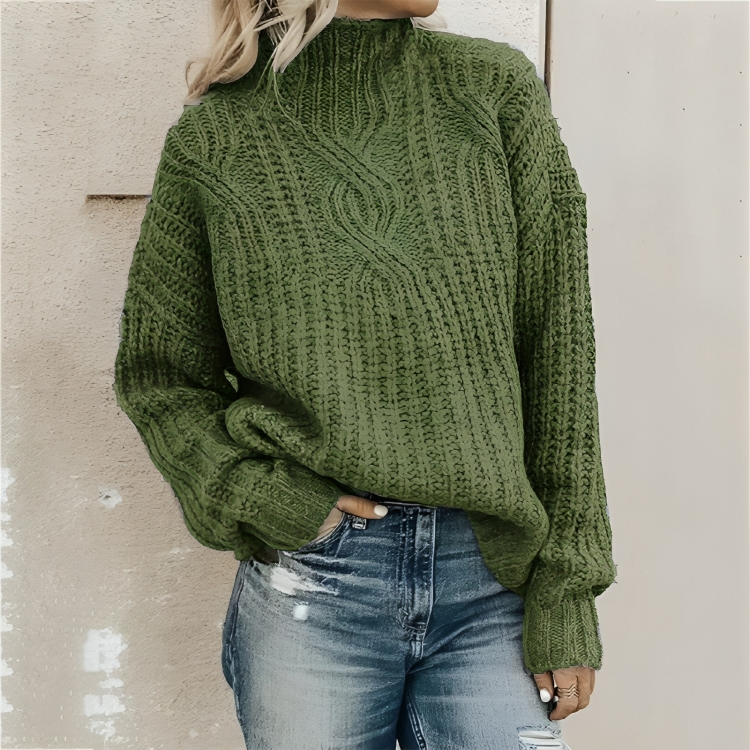 Damen-Strickpullover, lässig, 100 % Acryl, warm-2