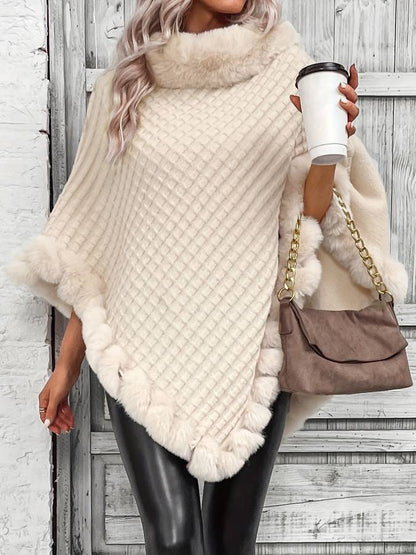 Damen-Poncho, fließendes Design, weicher Stoff-5