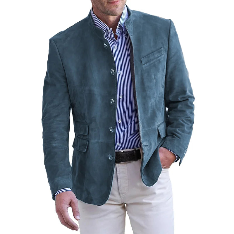 Herrenjacke, klassische Knopfjacke, langlebiges Material, für den Herbst-1