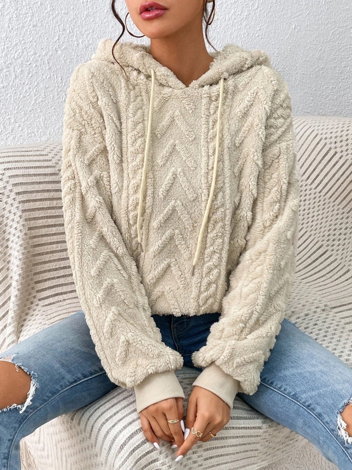 Damen-Hoodie, lässig, Design, weiche Stoffmischung-3
